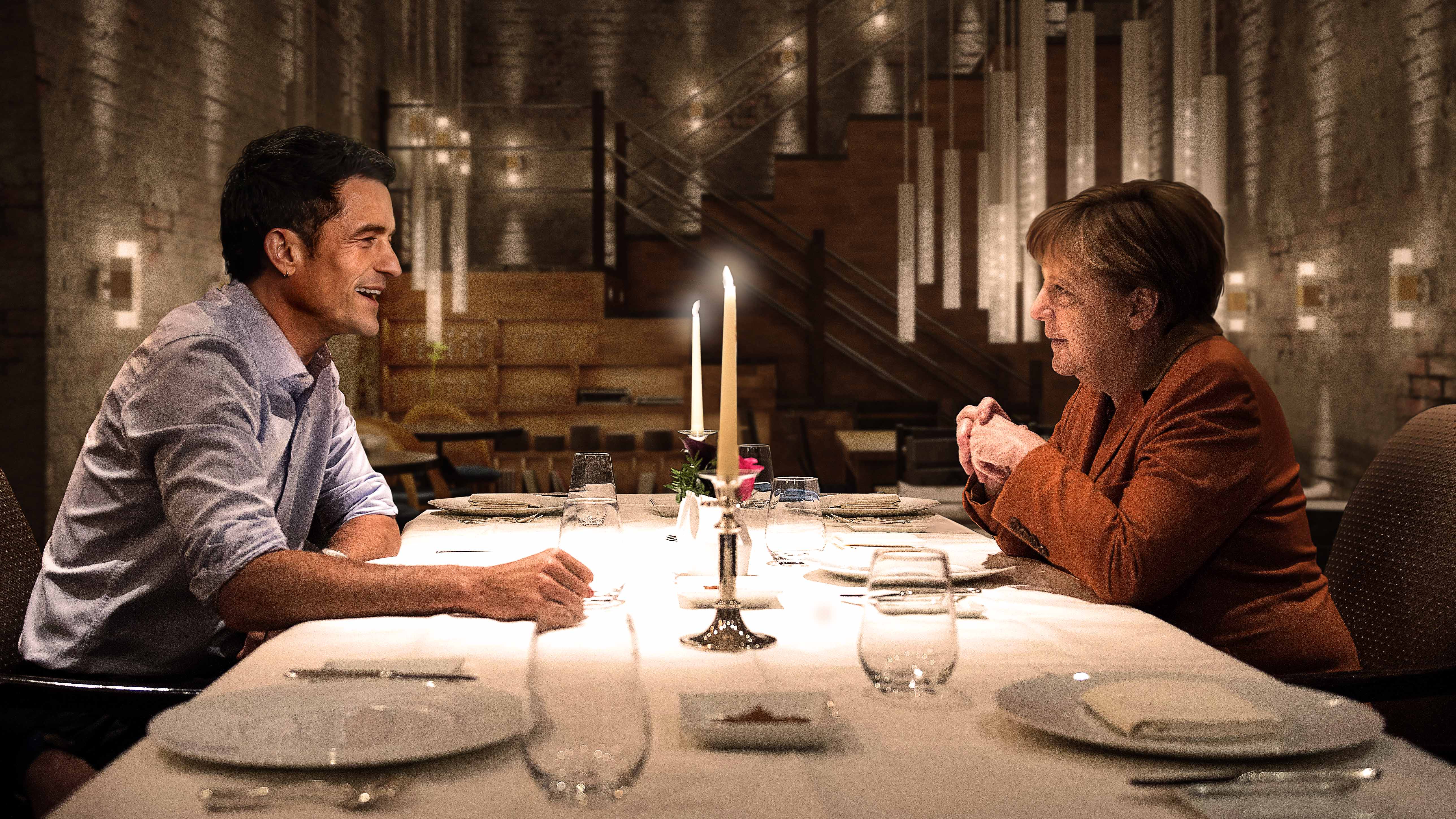 Orlando Bloom Spotted At Dinner With Angela Merkel