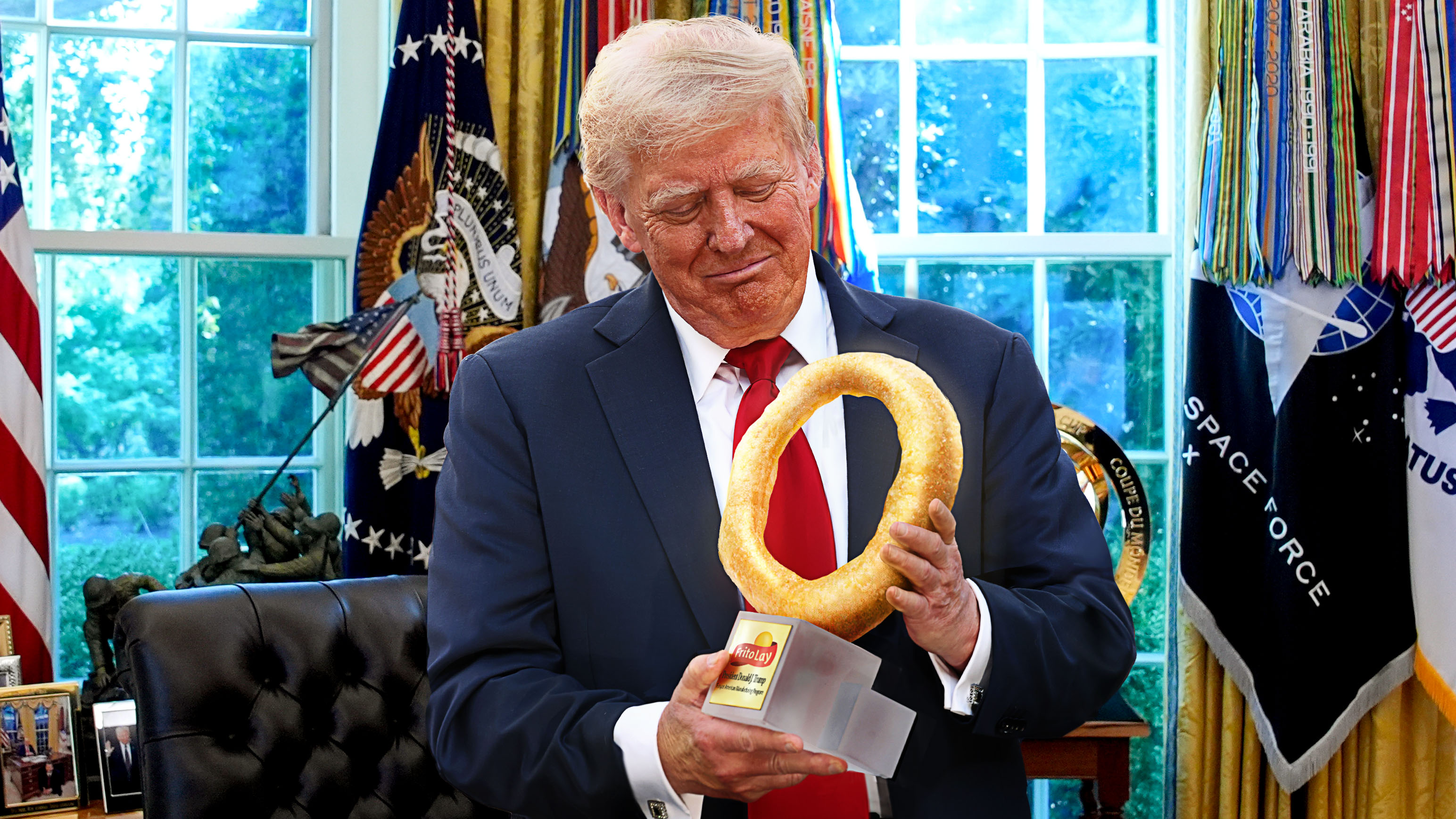 Frito-Lay CEO Gifts Trump Gold Funyun