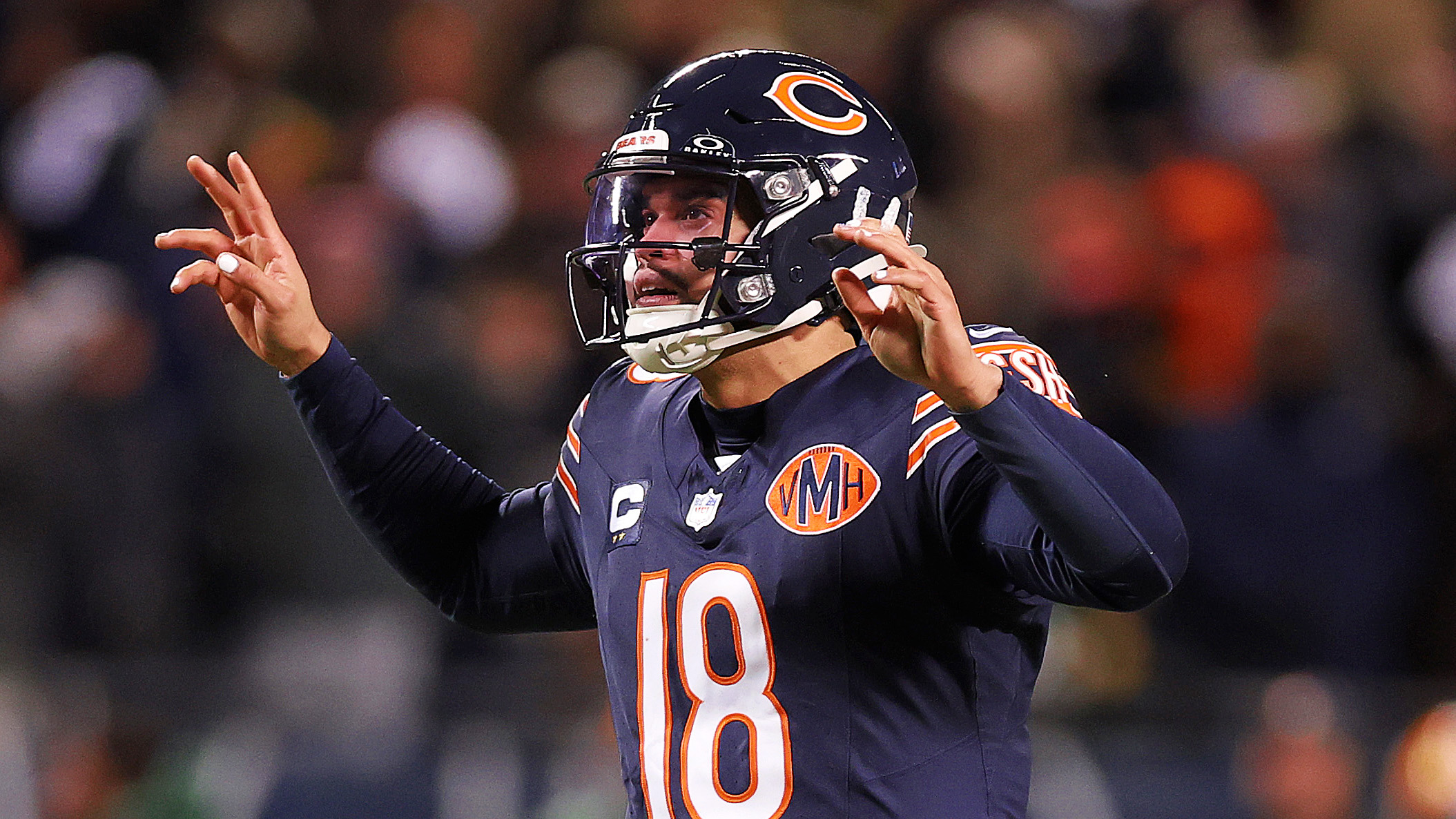 Caleb Williams Signals Boisterous Chicago Home Crowd To Eat Less Loudly