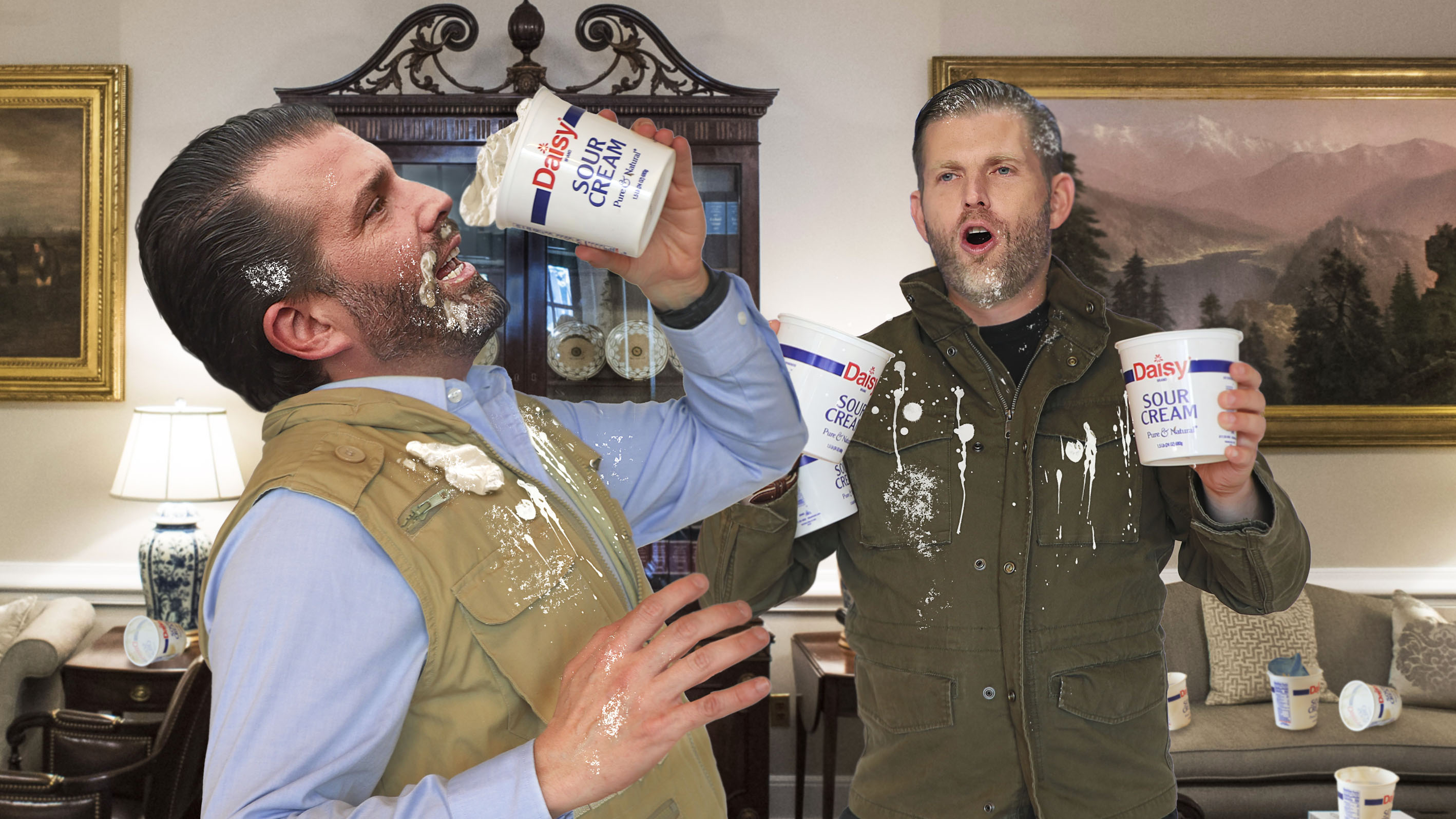Trump Boys Bulk Up For UFC Fight By Chugging Sour Cream