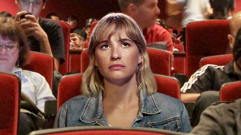 Embarrassed Woman Scrambles To Stop Emotionally Resonating With Movie Before Lights Come On