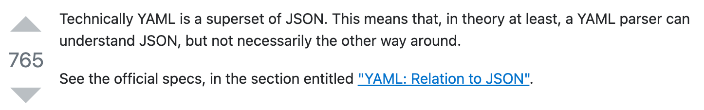 JSON is not a YAML subset