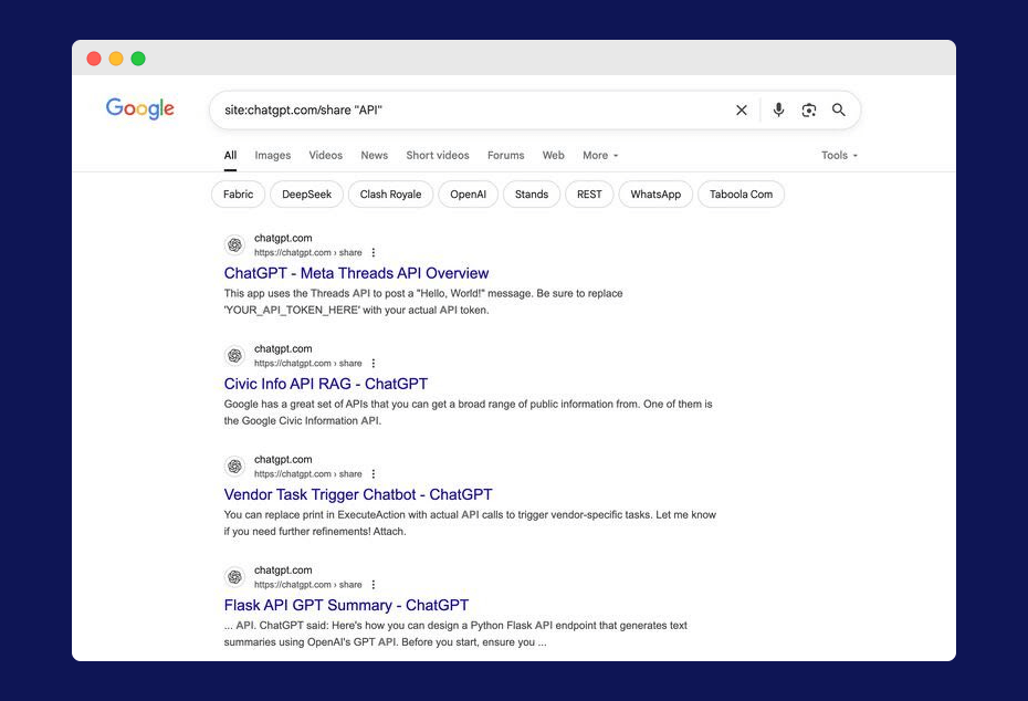 ChatGPT Chats Were Indexed Then Removed From Search but Still Remain Online