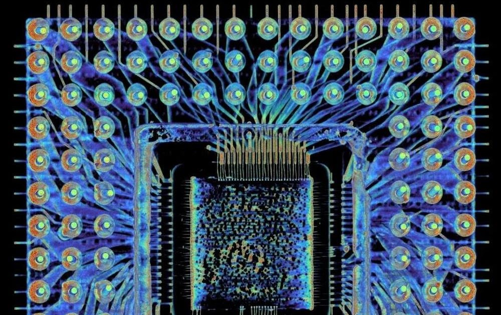 A CT scanner reveals surprises inside the 386 processor's ceramic package