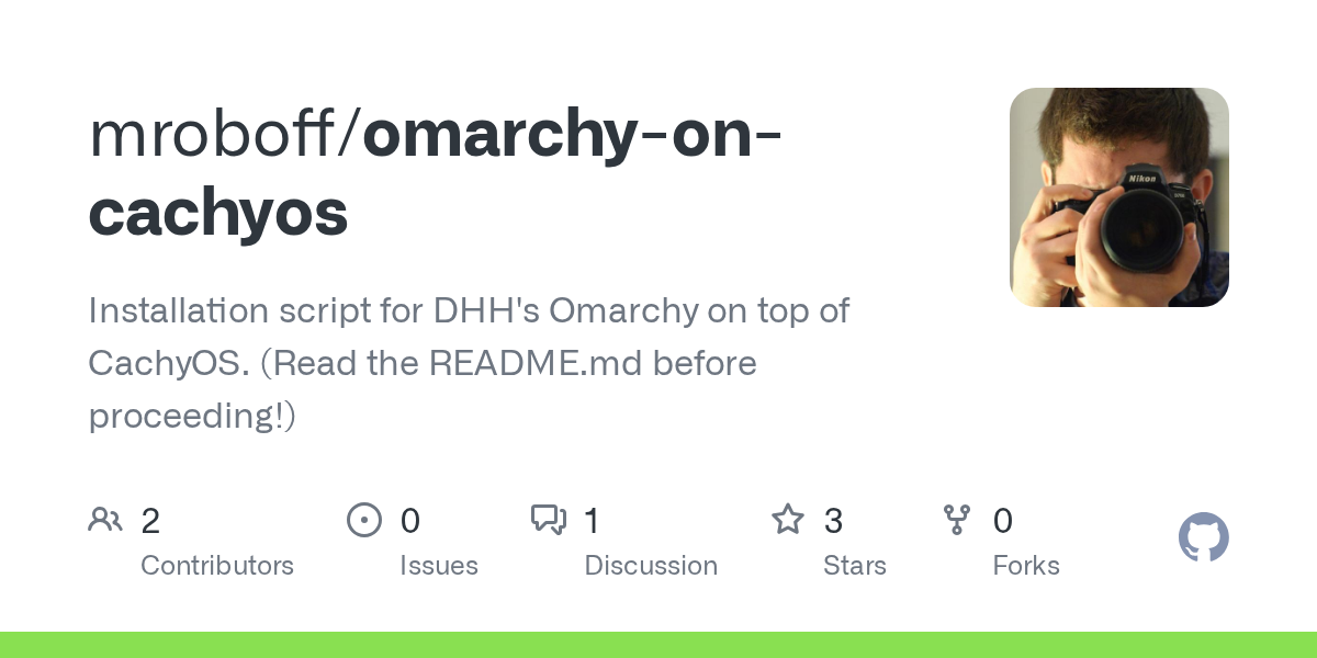GitHub - mroboff/omarchy-on-cachyos: Installation script for DHH's Omarchy on top of CachyOS. (Read the README.md before proceeding!)