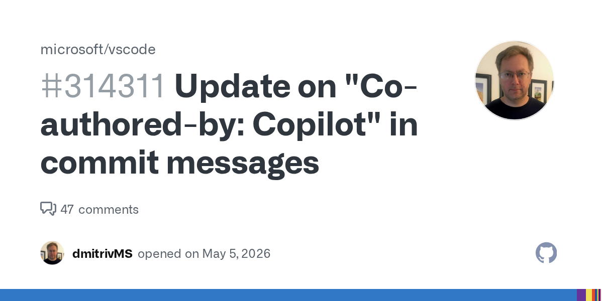 Update on "Co-authored-by: Copilot" in commit messages