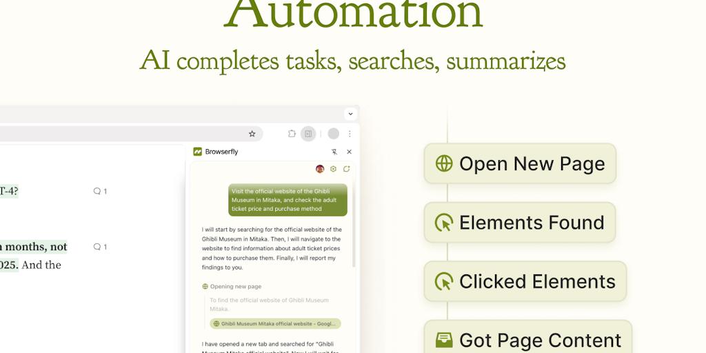 Browserfly: AI agent that lives in your browser | Product Hunt