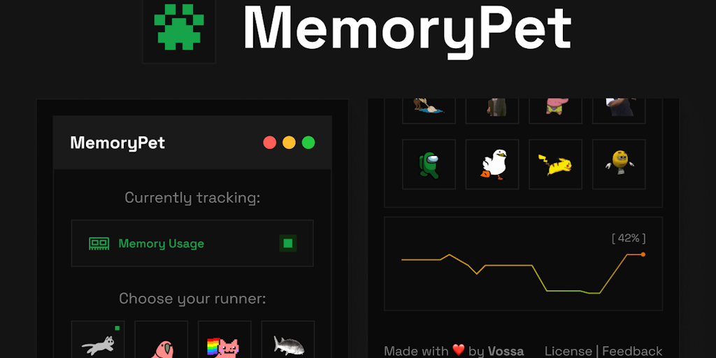 MemoryPet: Turn your browsers toolbar into an animated usage monitor | Product Hunt