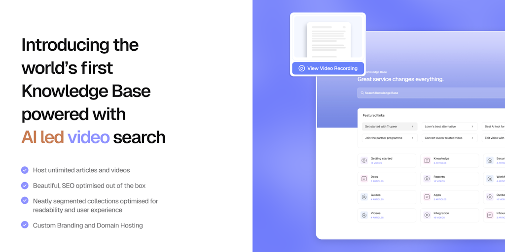 Trupeer: Create product videos and guides from a screen recording | Product Hunt
