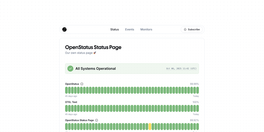 OpenStatus: Open-source status page and uptime monitoring system | Product Hunt