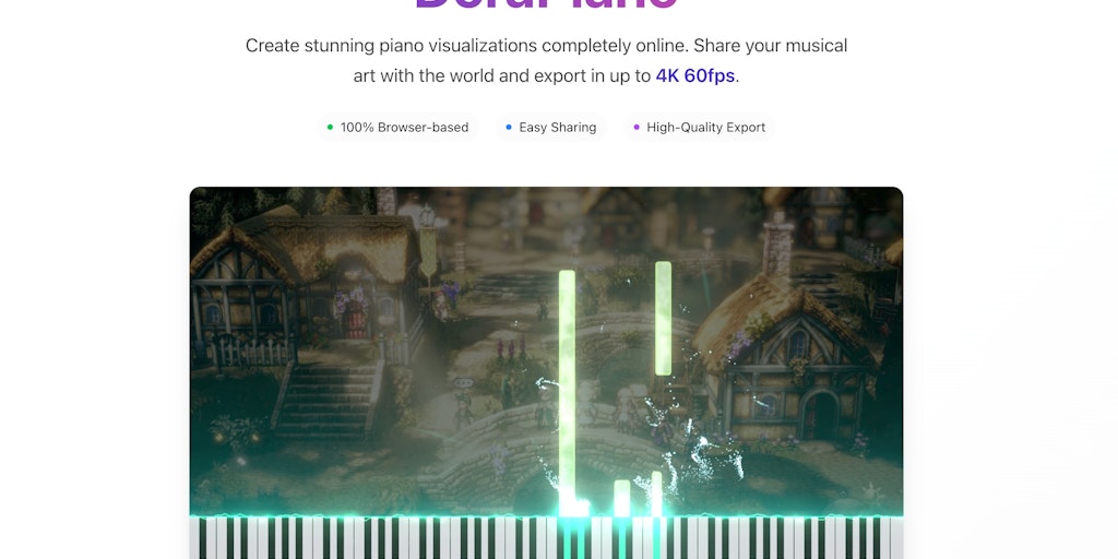 DoraPiano: Create beautiful piano visualizations online | Product Hunt