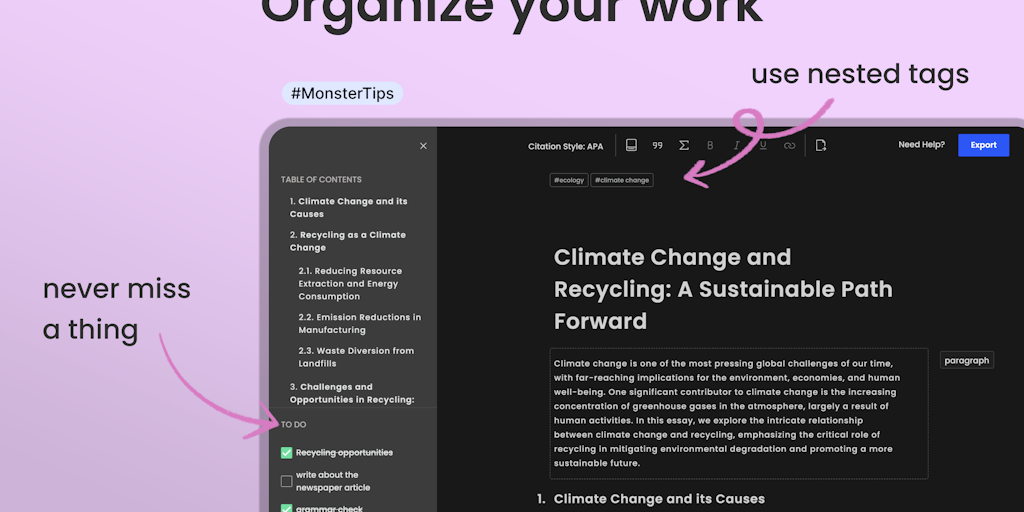 MonsterWriter: The most enjoyable way to write a thesis, paper or article. | Product Hunt