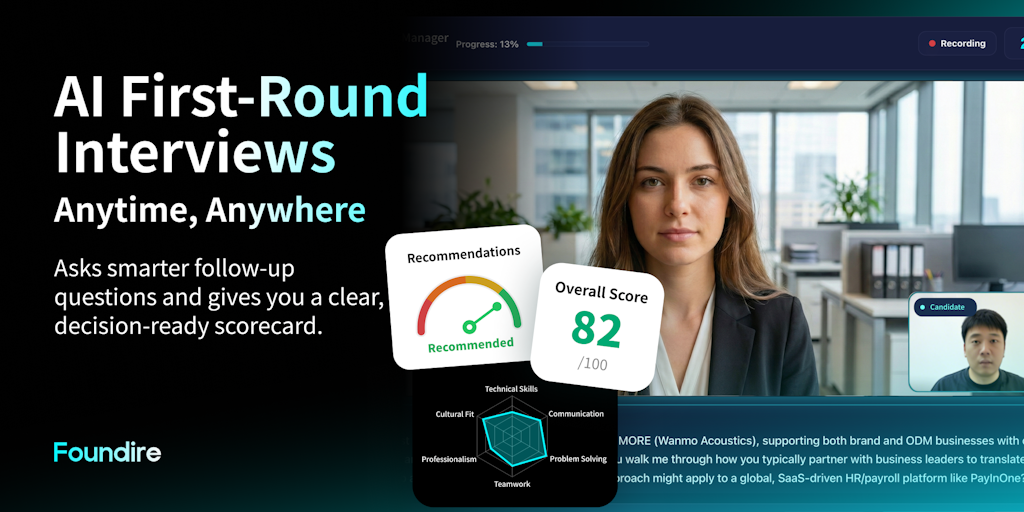 Foundire: First-round interviews on autopilot | Product Hunt