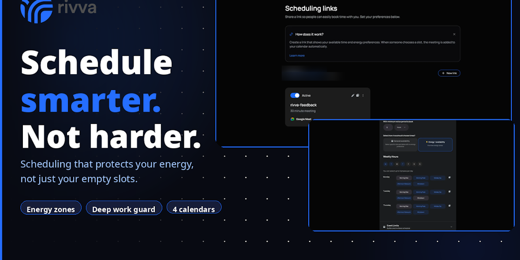 rivva | AI schedule & planner based around your energy | Product Hunt