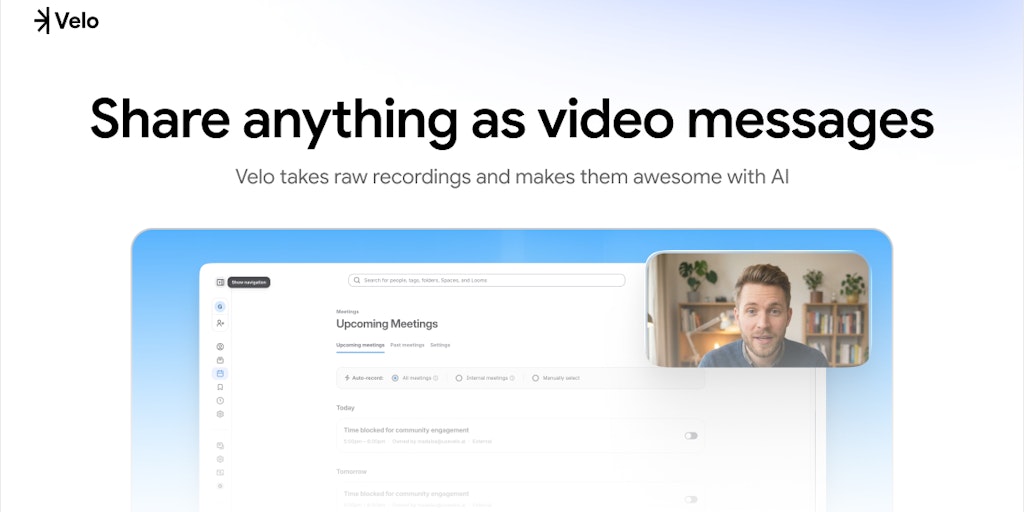 Share anything as video messages - Velo | Product Hunt