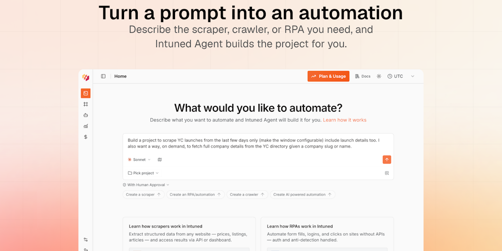 Code-first browser automation, built and maintained by AI | Intuned | Product Hunt