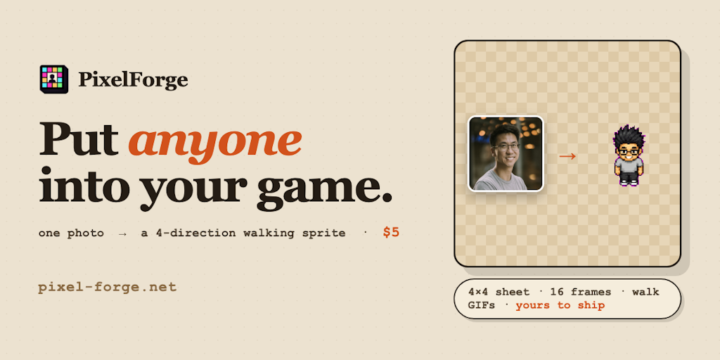PixelForge: Turn photos into game assets | Product Hunt