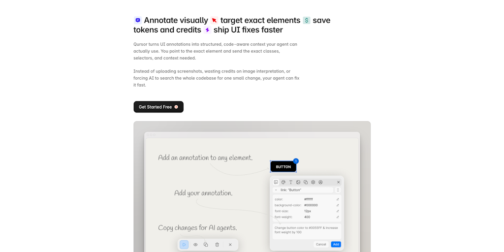 Qursor: Point at any UI to send exact context to your AI | Product Hunt